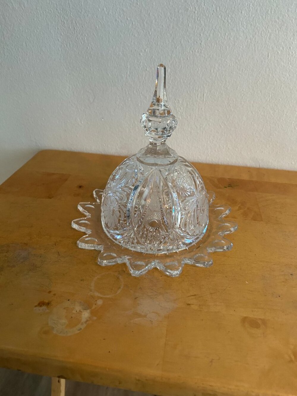 Cut Glass Domed Butter Dish